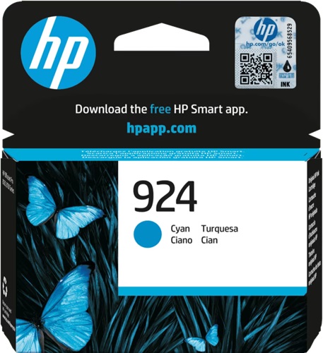 Genuine HP 924 Cyan Ink Cartridge 4K0U3NA
